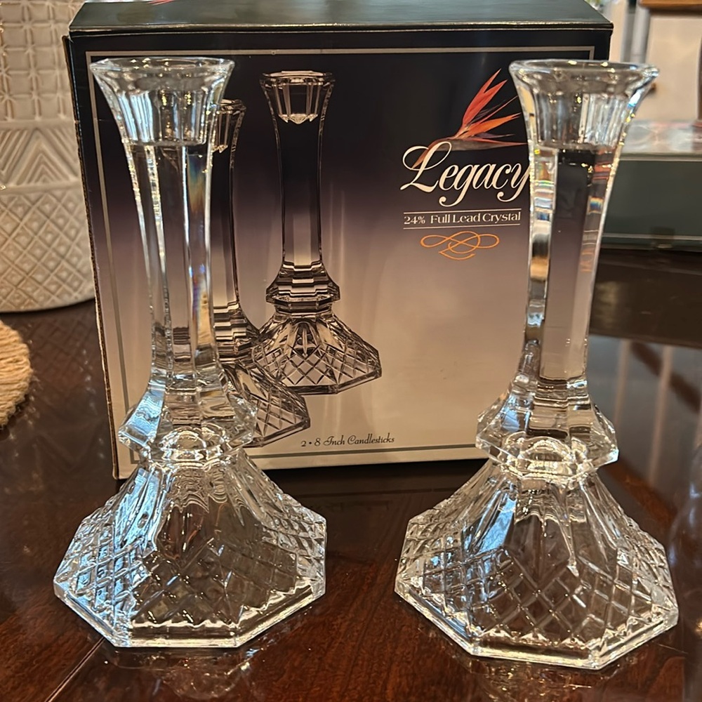 Beautiful like brand new Legacy 24% lead crystal candle holders